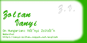 zoltan vanyi business card